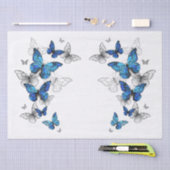 Blue Flying Butterflies Morpho Tissuepapier (Craft)