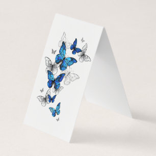 Blue Flying Butterflies Morpho Visitekaartjes