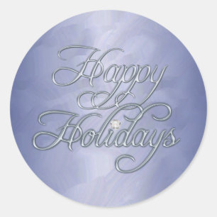 Blue Foil Happy Holidays Diamond Sticker