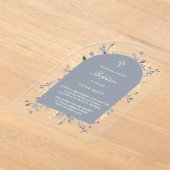 blue foliage Baptism Acrylic Invitation (Poser)