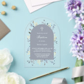 blue foliage Baptism Acrylic Invitation (Insitu (Mariage))