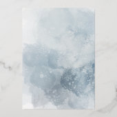 Blue foliage First Holy Communion Folie Uitnodiging (Achterkant)