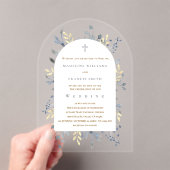  blue foliage wedding acrylic invitation (In situ (ordinateur de poche))