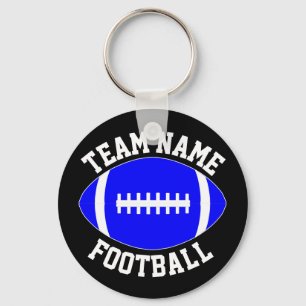 Blue Football Player/Coach Custom Team Name Sports Sleutelhanger