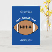 Blue Football Sport 16e carte d'anniversaire (Fleur jaune)