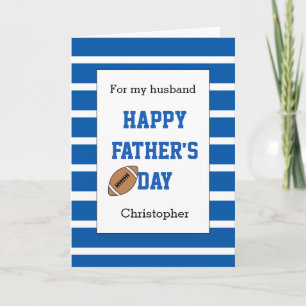 Blue Football Vaderdag Husband Kaart