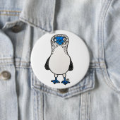 Blue Footed Booby Galapagos Bird Ronde Button 4,0 Cm (In situ)