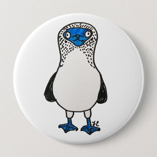 Blue Footed Booby Galapagos Bird Ronde Button 4,0 Cm (Voorkant)