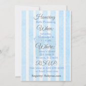 Blue Footprints Boys Baby shower Uitnodiging (Achterkant)