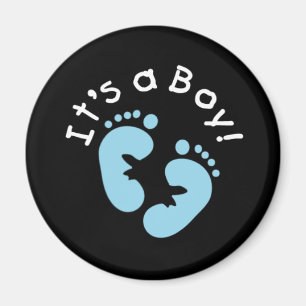 Blue Footprints Het is een jongen Magneet