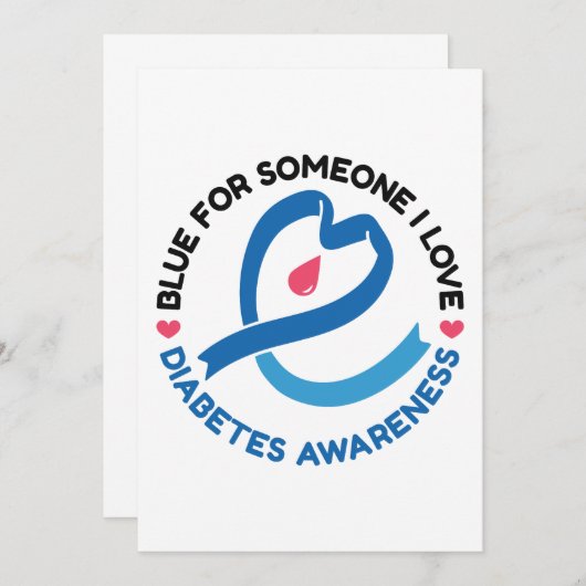 Blue for Someone I Love – Diabetes Awareness Kaart (Voorkant / Achterkant)