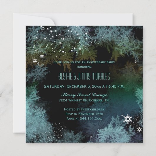 Blue Forest 50ste bruiloft Jubileum Kaart (Achterkant)