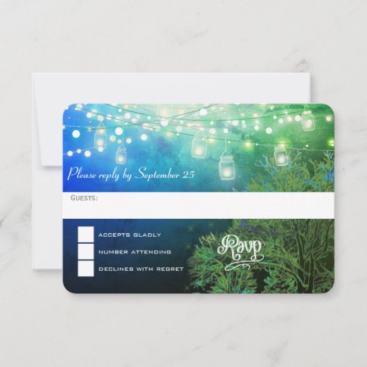 Blue Forest Mason Jar String of Lights RSVP (Voorkant)