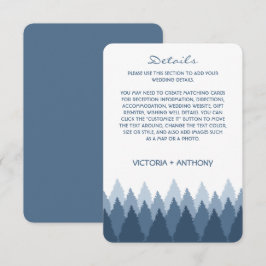 Blue Forest Range Woodland bruiloft detail Informatiekaartje