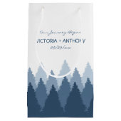 Blue Forest Range Woodland bruiloft Klein Cadeauzakje (Voorkant)