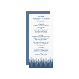 Blue Forest Range Woodland Bruiloft Menu