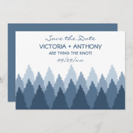 Blue Forest Range Woodland Bruiloft Save the Date