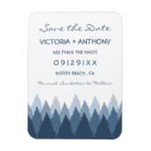 Blue Forest Range Woodland Bruiloft Save the Date Magneet (Verticaal)
