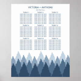 Blue Forest Range Woodland bruiloft zitplaatsen ka Poster