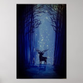 Blue Forest Winter Buck POSTER (Devant)