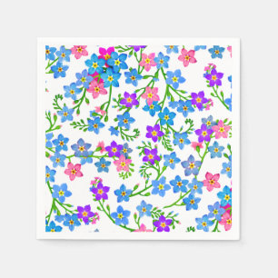 Blue Forget Me Not Flowers Papieren servetten