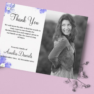 Blue Forget-me-not in memory bedankje Kaart