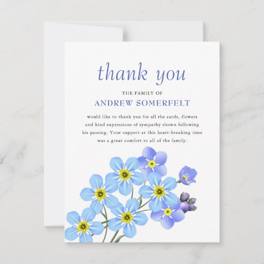 Blue Forget-Me-Not | Merci funéraire (Devant)