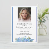 Blue Forget-me-nots Celebrating Life - Funeral Programma (Staand voorkant)