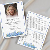 Blue Forget-me-nots Celebrating Life - Funeral Programma