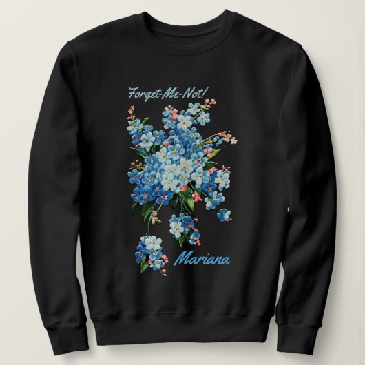 Blue Forget-Me-Nots - gepersonaliseerd Trui (Design voorkant)