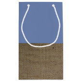 Blue Fox Burlap Baby shower Klein Cadeauzakje (Achterkant)