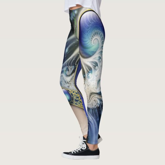 Blue Fractal abstract Leggings (Links)