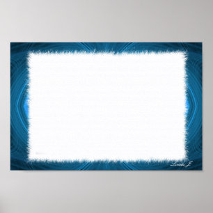 Blue Fractal Border Canvas of Poster