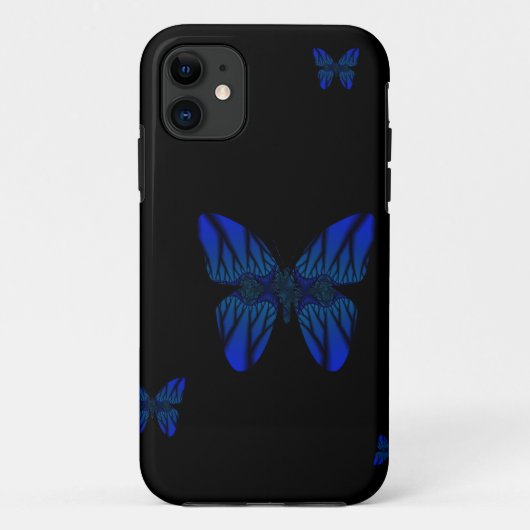 Blue Fractal Butterfly Case-Mate iPhone Case (Achterkant)