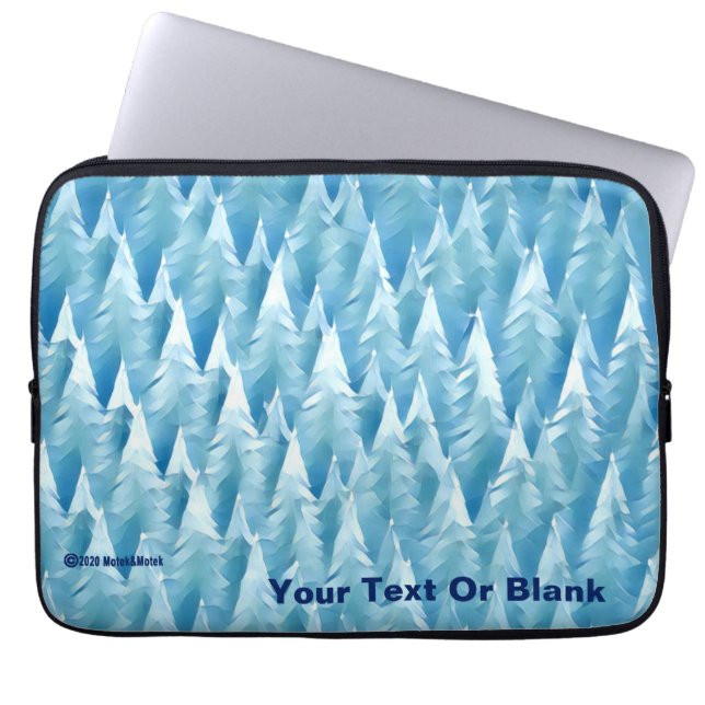 Blue Fractal Forest Laptop Sleeve (Voorkant)