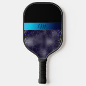 Blue Fractal Monogram Pickleball Paddle (Achterkant)