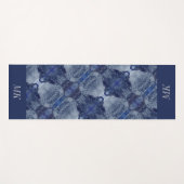 Blue Fractal Monogram Yoga Mat (Voorkant (horizontaal))