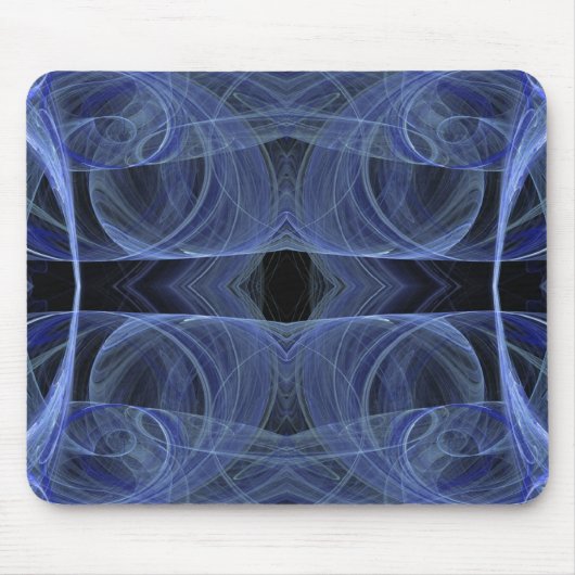 Blue Fractal Mousepad Muismat (Voorkant)