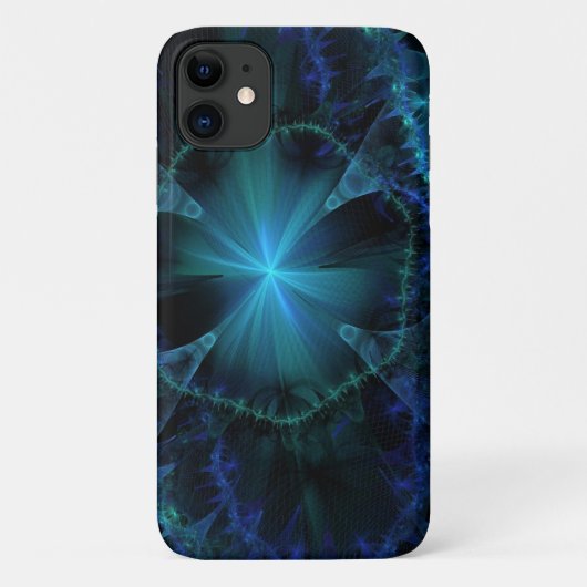 Blue Fractal Pattern Case-Mate iPhone Case (Achterkant)