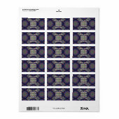 Blue Fractal Pattern Etiket (Full Sheet)