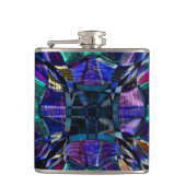 Blue Fractal Pattern Heupfles (Voorkant)