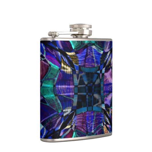 Blue Fractal Pattern Heupfles (Rechts)