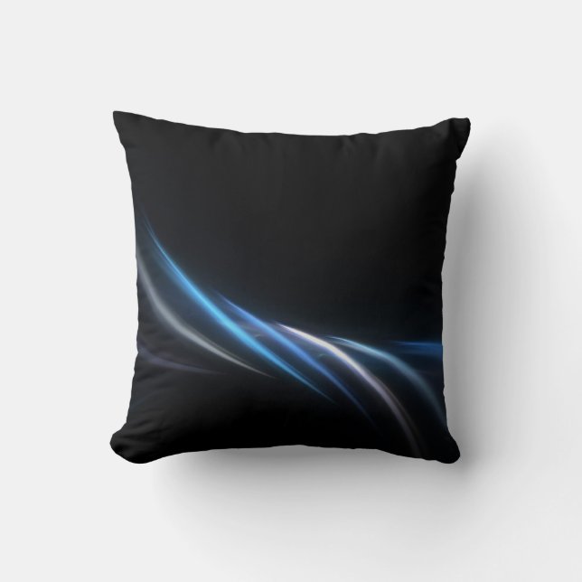 Blue Fractal Plasma Background Kussen (Voorkant)