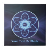 Blue Fractal Seder Bord Tegeltje (Voorkant)