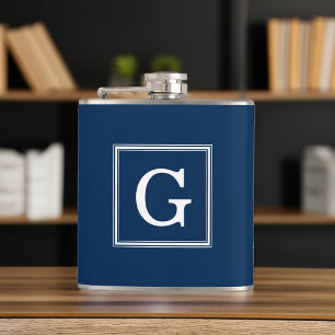 Blue Framed Monogram Heupfles
