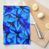 Blue Frangipani Flowers Theedoek (Quarter Fold)