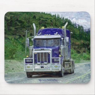 Blue Freight Truck, Truckers Big Rig Muismat