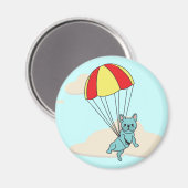 Blue French Buldog Umbrella Fun Magnet (Recto/Verso)