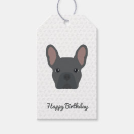 Blue French Bulldog Birthday Cadeaulabel