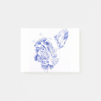 Blue French Bulldog Frenchie Drawing Post-it® Notes